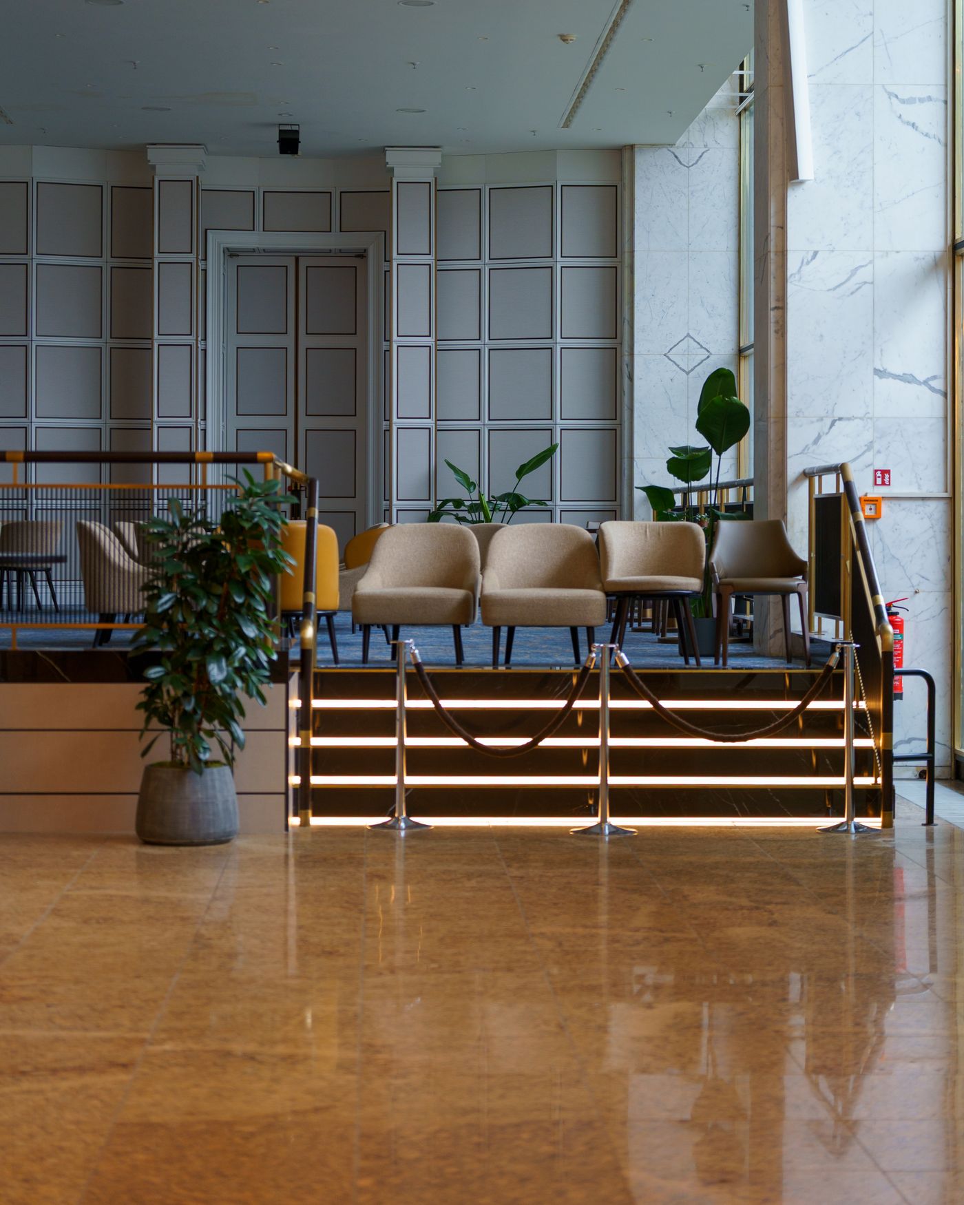 Finished commercial lounge interior